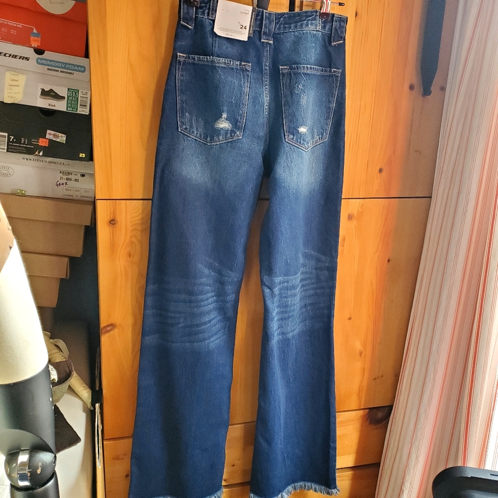 Kancan NWT Ultra High Rise 90s Wide Leg Flare Jeans Size 24 - Picture 7 of 14